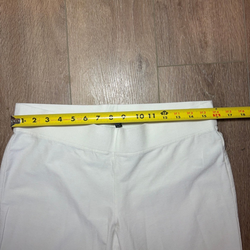 Eileen Fisher Womens White Stretch Crepe Slim Ankle Pants Size M Elastic Waist - Picture 7 of 9